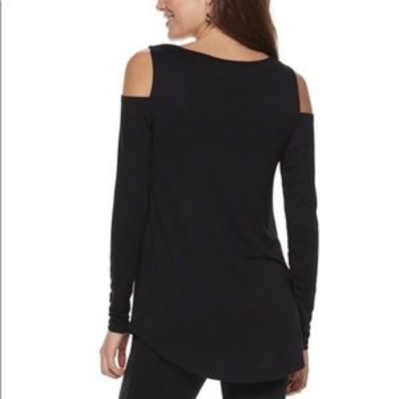 Jasmine & Juliana Black Cold Shoulder Top XS - Picture 4 of 5